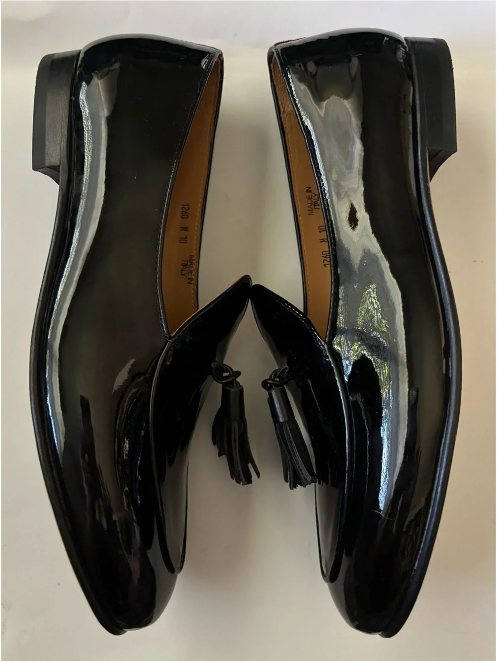 Del Toro Classic Black Patent Leather Tassel Loafers~like New ~ Size 10M